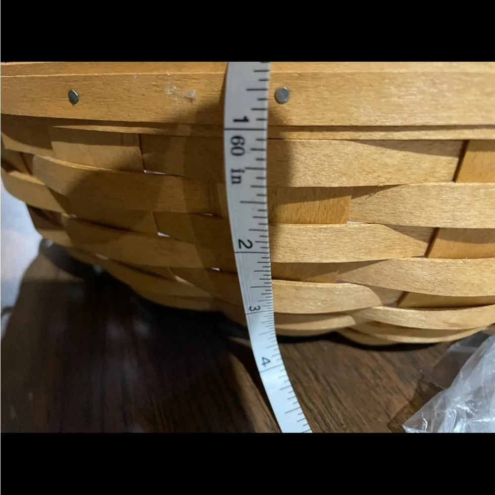 Longaberger brown and clear insert serving basket set